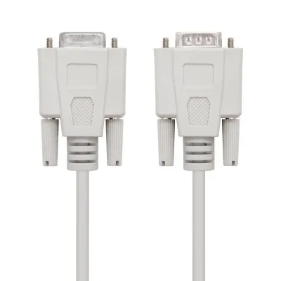 Cable Serie NULL Modem Nanocable 10.14.0502/ DB9 Macho - DB9 Hembra/ 1.8m/ Beige
