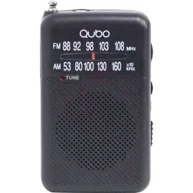 Radio Portátil Qubo R-S1/ con Cable/ a Pilas/ Negra