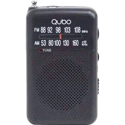 Radio Portátil Qubo R-S1/ con Cable/ a Pilas/ Negra