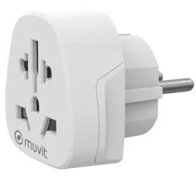 Enchufe Universal Muvit For Change MCADP0007/ 1 Toma de Corriente/ Blanco