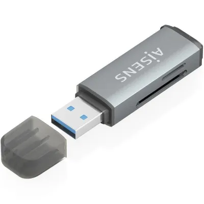 Lector de Tarjetas Externo Aisens ASCR-2A09-GR/ USB 3.1