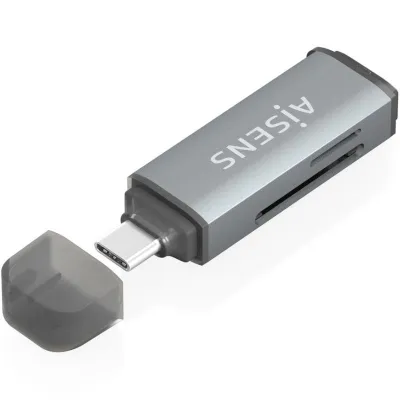Lector de Tarjetas Externo Aisens ASCR-2C10-GR/ USB 3.1