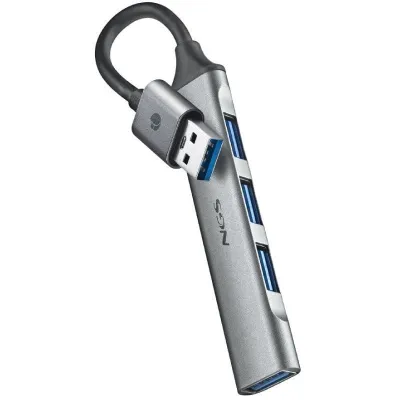 Hub USB NGS IHUB4 Micro/ 4xUSB/ Gris