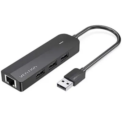 Hub USB 2.0 Vention CHPBB/ 3xUSB/ 1xMicro USB PD/ 1xRJ45