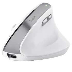 Ratón Vertical Inalámbrico Trust Bayo II/ Batería recargable/ Hasta 2400 DPI/ Blanco