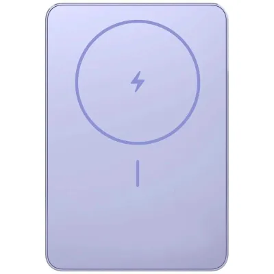 Powerbank 5000mAh Xiaomi Super Slim Magnetic Power Bank 5000/ Wireless/ Púrpura/ Incluye Cable USB Tipo-C