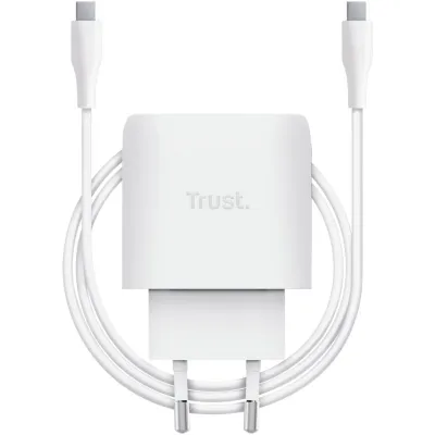Cargador de Pared GaN Trust Maxo 45W/ 1xUSB Tipo-C/ Incluye Cable USB Tipo-C/ 45W