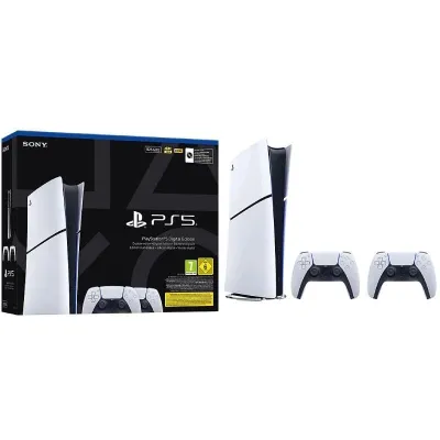 Consola Sony Playstation 5 - PS5 Slim Digital 825GB/ Incluye 2 Mandos Dual Sense/ Chassis E
