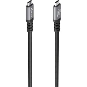 Cable USB 3.2 Tipo-C Aisens A107-0990/ USB Tipo-C Macho - USB Tipo-C Macho/ Hasta 100W/ 10Gbps/ 5m/ Negro