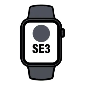 Apple Watch SE3/ GPS/ 44mm/ Caja de Aluminio Medianoche/ Correa Deportiva Negra S/M