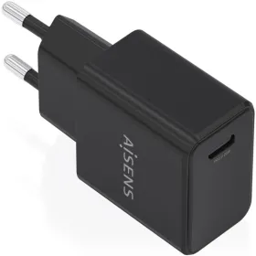 Cargador de Pared GaN Aisens A110-1024/ 1xUSB Tipo-C/ 20W/ Negro