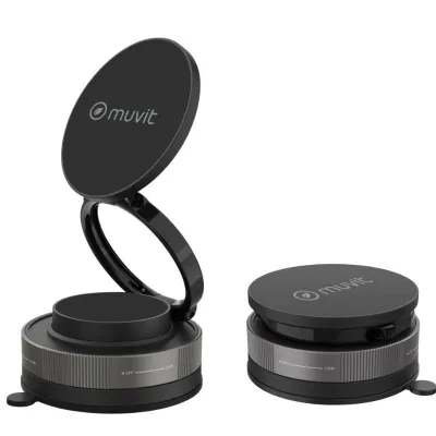 Soporte de Smartphone para Coche Muvit For Change MCCHL0035/ Negro