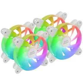 Pack 4 Ventiladores Mars Gaming MF-4A/ 12cm/ ARGB/ Blanco