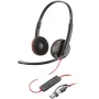 Auriculares Poly Blackwire 3220 + Adaptador USB-C/A/ con Micrófono/ USB Tipo-C/ Negro