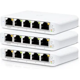 Switch Gestionable Ubiquiti USW-Flex Mini 5 Puertos/ RJ45 10/100/1000 PoE/ Pack 3 uds