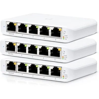 Switch Gestionable Ubiquiti USW-Flex Mini 5 Puertos/ RJ45 10/100/1000 PoE/ Pack 3 uds