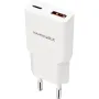 Cargador de Pared Nanocable 10.10.2025/ 1xUSB Tipo-C/ 1xUSB/ 25W/ Blanco