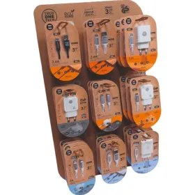 Expositor de Cargadores GaN y Cables Tech One Tech EKO 400903/ 9 ganchos/ Incluye 27 Productos