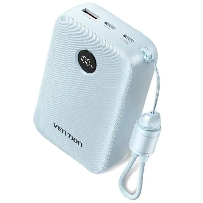 Powerbank 20000mAh Vention FKBL0-C/ 22.5W/ Azul/ Incluye Cable USB Tipo-C