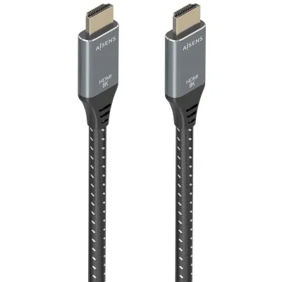 Cable HDMI 2.1 8K Aisens A150-0877/ HDMI Macho - HDMI Macho/ 7m/ Gris y Negro