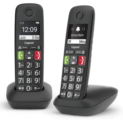 Teléfono Inalámbrico Gigaset E290/ Pack DUO/ Negro