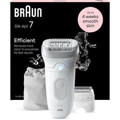 Depiladora Braun Silk Epil Series 7 7-041/ con Batería/ 5 Accesorios