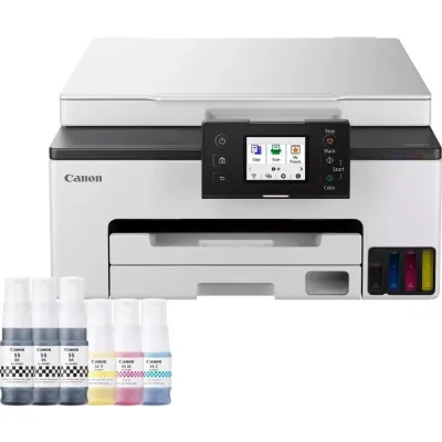Multifunción Recargable Canon MAXIFY GX1050 MegaTank 3 en 1 WiFi/ Dúplex/ Pack impresora + consumibles XL/ Blanca
