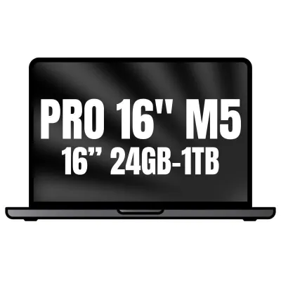 Apple Macbook Pro 16'/ M5 Pro 18-Core CPU/ 24GB/ 1TB SSD/ 20-Core GPU/ Negro Espacial