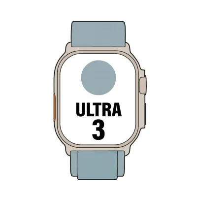 Apple Watch Ultra 3/ GPS/ Cellular/ 49mm/ Caja de Titanio Natural/ Correa Loop Alpine Azul Claro L