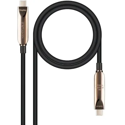 Cable USB 3.2 Tipo-C AOC Nanocable 10.01.4610/ USB Tipo-C Macho - USB Tipo-C Macho/ Hasta 60W/ 10Gbps/ 10m/ Negro