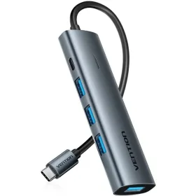 Hub USB Tipo-C 3.0 Vention TGZHB/ 3xUSB/ 1xUSB Tipo-C PD/ Gris