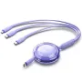Cable USB Tipo-C 2.0 5A Vention TRKVBE/ USB Tipo-C Macho - 3x USB Tipo-C Macho/ Hasta 100W/ 480Mbps/ 1.1m/ Morado