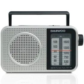 Radio Portátil Daewoo DW1125/ a Pilas/ Gris Metalizado