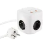 Regleta Nanocable 10.37.0011/ 3 Tomas de corriente/ 2 USB - 1 USB Tipo-C/ Cable 1.4m/ Blanca