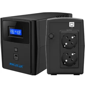 SAI Línea Interactiva Phasak SIRIUS 800 VA Interactive/ 800VA-480W/ 2 Salidas/ Formato Torre
