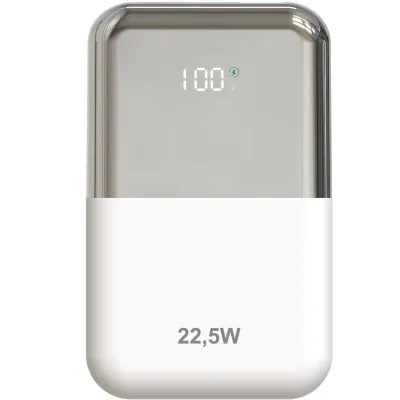 Powerbank 10000mAh Leotec LEPOW22W10WS/ 22.5W/ Blanco y Plata/ Incluye Cable USB Tipo-C