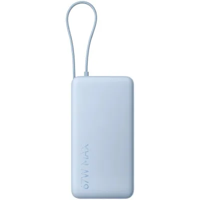 Powerbank 20000mAh Xiaomi 67W Power Bank Integrated Cable/ 67W/ Azul/ Incluye Cable USB Tipo-C