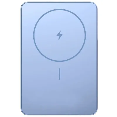 Powerbank 5000mAh Xiaomi Super Slim Magnetic Power Bank 5000/ Wireless/ Azul/ Incluye Cable USB Tipo-C