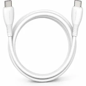 Cable USB 2.0 Tipo-C Vention TRVWF/ USB Tipo-C Macho - USB Tipo-C Macho/ Hasta 60W/ 480Mbps/ 1m/ Blanco